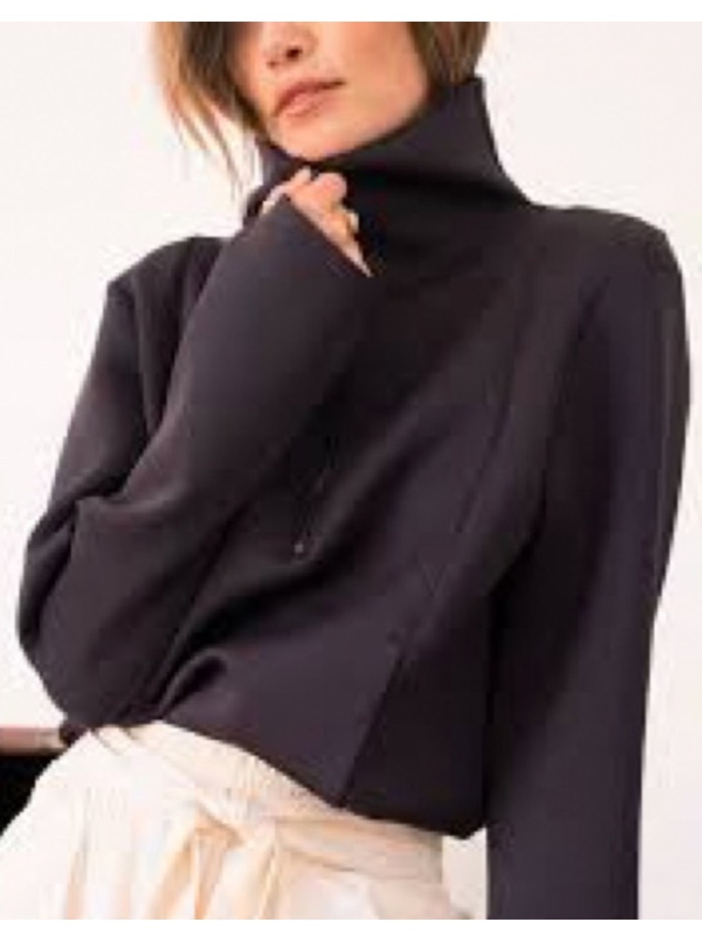 ADAY Home Stretch Pullover in Black Scuba Size XS